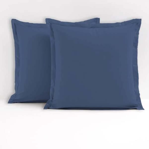 LOVELY HOME Set med 2 fyrkantiga örngott - 63 x 63 cm - 100 % bomull - Blå