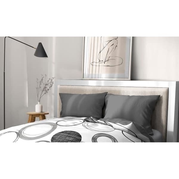 Sæt med 2 pudebetræk - HOME LINGE PASSION - 50 x 70 cm - Antracitgrå