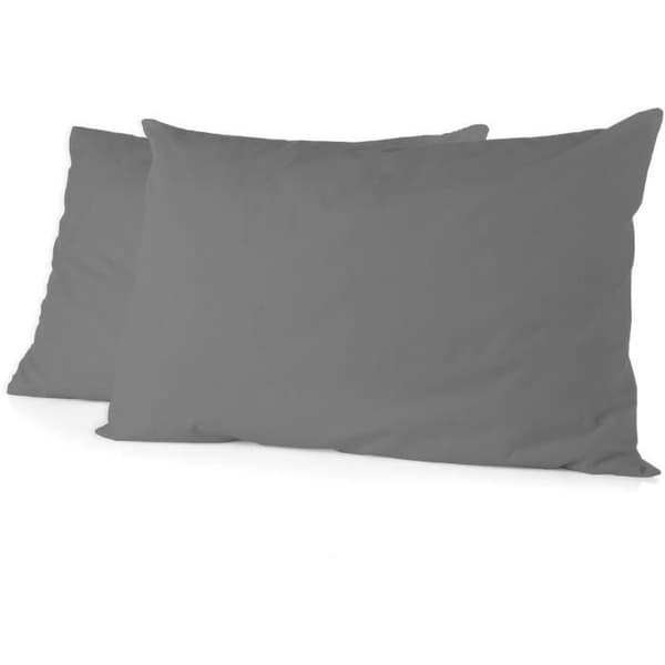 Sæt med 2 pudebetræk - HOME LINGE PASSION - 50 x 70 cm - Antracitgrå
