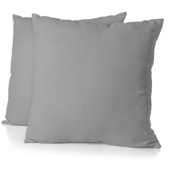 Sæt med 2 pudebetræk - HOME LINGE PASSION - 63 x 63 cm - Lysegrå