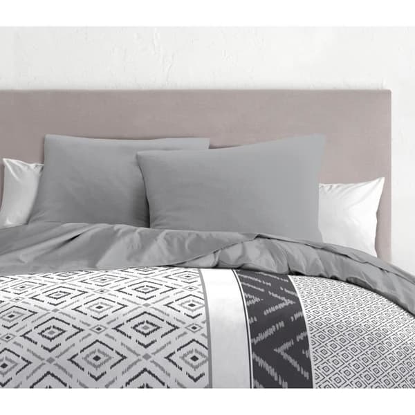 Set med 2 örngott - HOME LINGE PASSION - 63 x 63 cm - Ljusgrå