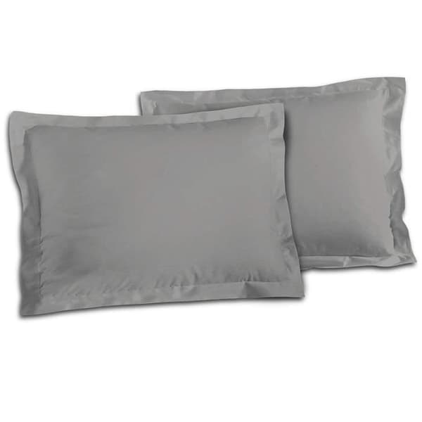 LOVELY HOME Set med 2 örngott i 100 % bomull 50x70 cm - Ljusgrå