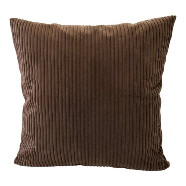 Mørkebrunt stribet dekorativt pudebetræk 65x65 cm