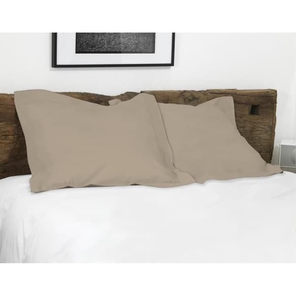 Set med 2 fyrkantiga örngott 100% bomull - Beige - 63x63 cm
