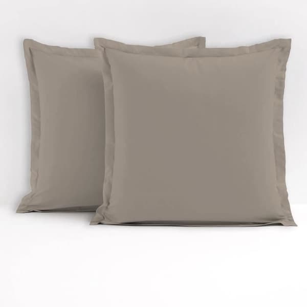 Set med 2 fyrkantiga örngott 100% bomull - Beige - 63x63 cm