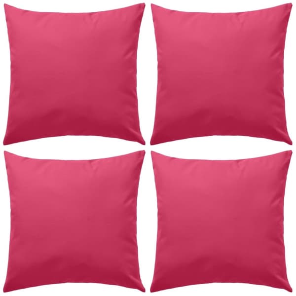 vidaXL Prydnadskuddar för trädgården 4 st 45x45 cm rosa