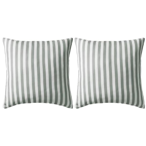 vidaXL Prydnadskuddar för trädgården 2 st 45x45 cm randiga grå