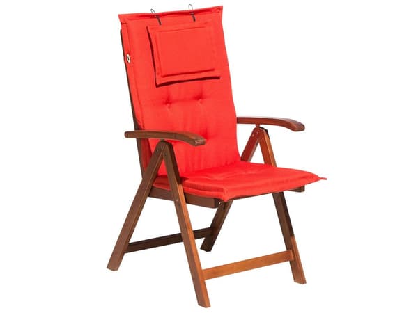 Havestolshynde sæt rød tykt polstret polyester 50x45x71 med hovedpude og alt med vandafvisende funktion