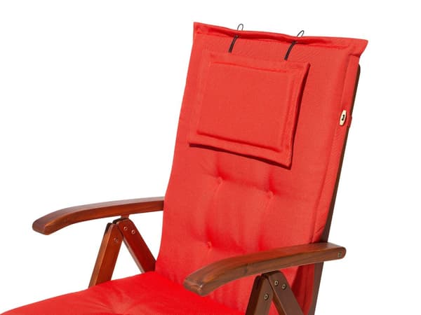 Havestolshynde sæt rød tykt polstret polyester 50x45x71 med hovedpude og alt med vandafvisende funktion