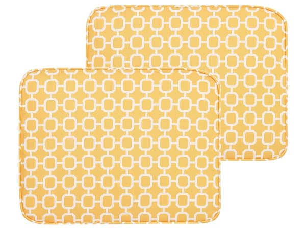Hynder til Havestole Gul Sæt 38 x 29 x 5 cm Klapstole Sammenklappelig til Altan Terrasse Have med Hynder Aftagelige Betræk Vandtæt Udendørs
