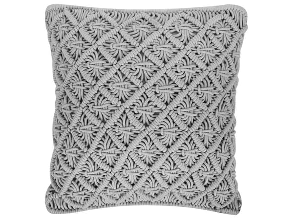 Dekorativ Pude Grå Bomuld 45 x 40 cm Reb Boho Retro Tilbehør