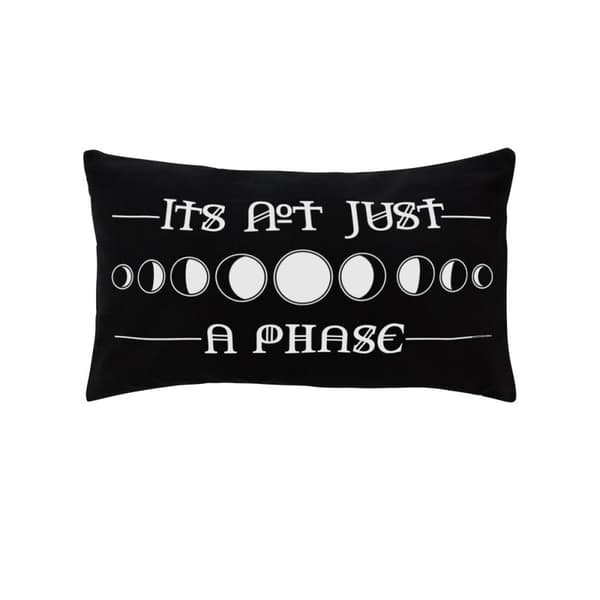Grindstore It`s Not Just A Phase Rectangular Cushion Black One Size