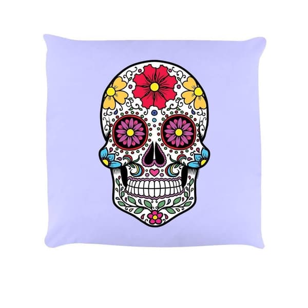Grindstore Sugar Skull Cushion Lilac One Size