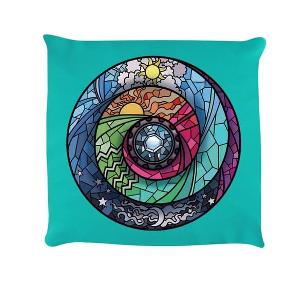 Grindstore Stained Glass Spectroscope Cushion Turquoise One Size