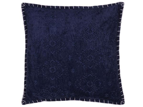 Koristetyyny tummansininen viskoosi puuvilla 45 x 45 cm kohokuvioitu neliö vetoketjulla boho tyyli