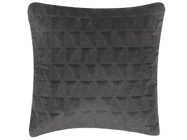 Koristetyyny harmaa puuvilla 45 x 45 cm geometrinen kohokuvio vetoketjulla neliö retro tyyli