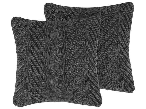 Koristetyyny harmaa puuvilla 45 x 45 cm käsintehty kudottu kohokuvio 2 kpl setti vetoketjulla neliö boho tyyli