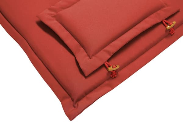 Pehmusteet puutarhatuolille tummanpunainen 42 x 90 cm polyesteri 2 kpl nauhat UV-kestävä