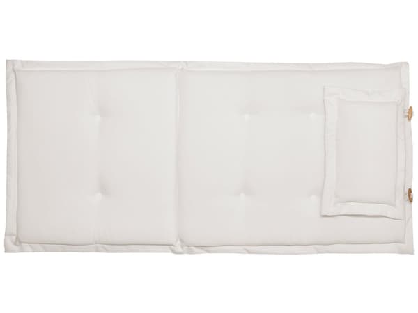 Pehmusteet puutarhatuolille luonnonvalkoinen 42 x 90 cm polyesteri 2 kpl nauhat UV-kestävä
