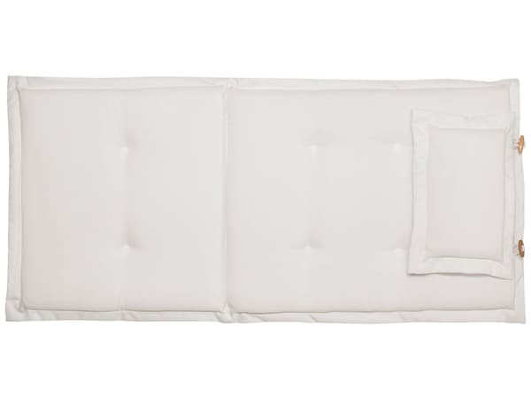 Pehmusteet puutarhatuolille luonnonvalkoinen 42 x 90 cm polyesteri 8 kpl nauhat UV-kestävä