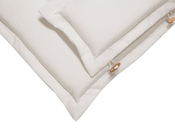 Pehmusteet puutarhatuolille luonnonvalkoinen 42 x 90 cm polyesteri 8 kpl nauhat UV-kestävä