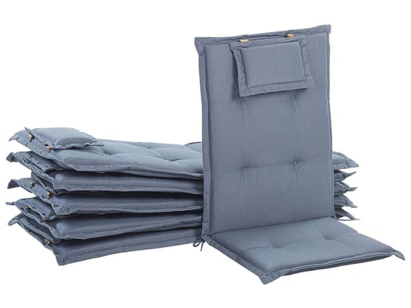 Sæt med 6 havestolepuder Blå polyester sæde ryglænspude Moderne design udendørs pude