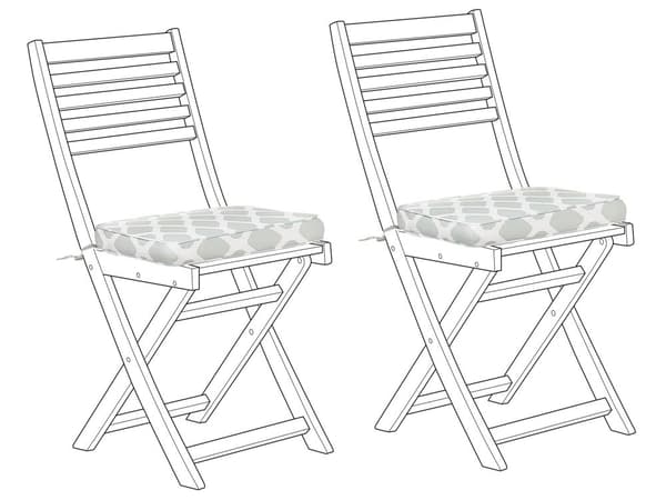 Hynder til Havestole Grøn Sæt 38 x 29 x 5 cm Klapstole Sammenklappelig til Altan Terrasse Have med Hynder Aftagelige Betræk Vandtæt Udendørs
