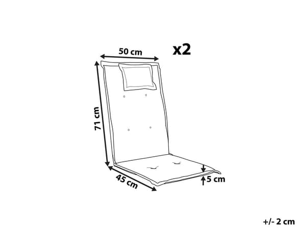 Havestolshynde sæt cremehvid tykt polstret polyester 50x45x71 med hovedpude og alt med vandafvisende funktion