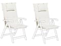 Miniatyrbillede 1 af 9: Havestolshynde sæt cremehvid tykt polstret polyester 50x45x71 med hovedpude og alt med vandafvisende funktion
