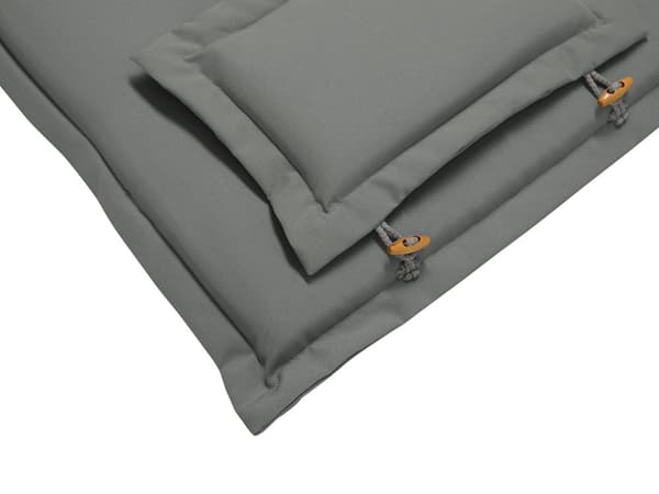 Havestolshynde sæt grå tykt polstret polyester 50x45x71 med hovedpude og alt med vandafvisende funktion