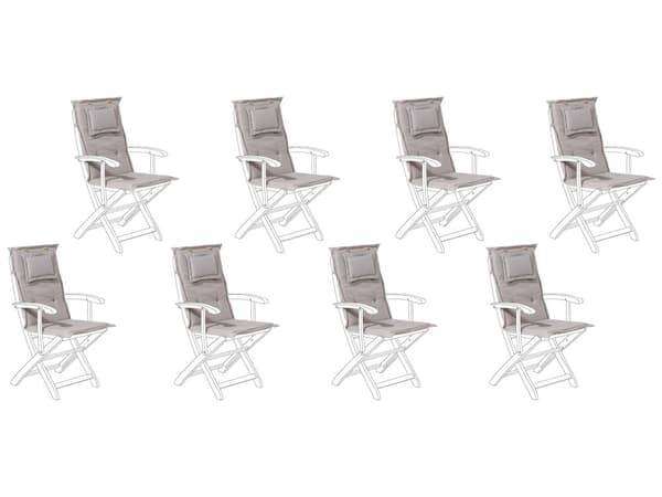 Havestol Hynder Taupe Skum Sæt 8 stk Udendørs Sædehynde Vandtæt UV bestandig Pude til Træstole Rustikt Design til Terrasse Have Retro