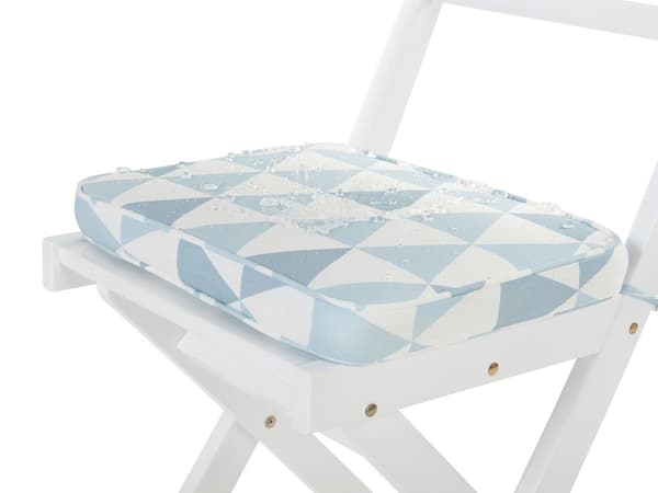 Hynder til Havestole Blå Sæt 38 x 29 x 5 cm Klapstole Sammenklappelig til Altan Terrasse Have med Hynder Aftagelige Betræk Vandtæt Udendørs