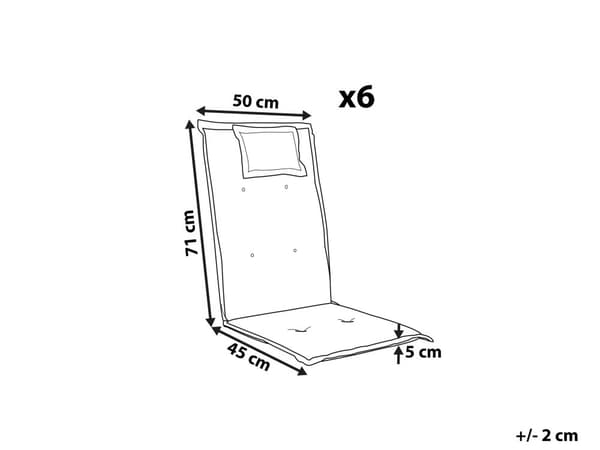 Havestolshynde sæt cremehvid tykt polstret polyester 50x45x71 med hovedpude og alt med vandafvisende funktion