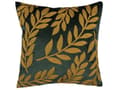 Pikkukuva 4 / 6: Koristetyyny tummanvihreä/kulta sametti kirjailtu lehtikuvio 45 x 45 cm 2 kpl setti retro tyyli