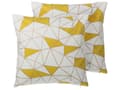 Pikkukuva 1 / 8: Koristetyyny keltainen puuvilla 45 x 45 cm 2 kpl setti geometrinen kuvio