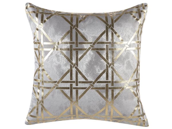 Koristetyyny harmaa polyesteri 45 x 45 cm geometrinen kuvio 2 kpl setti vetoketjulla neliö moderni tyyli