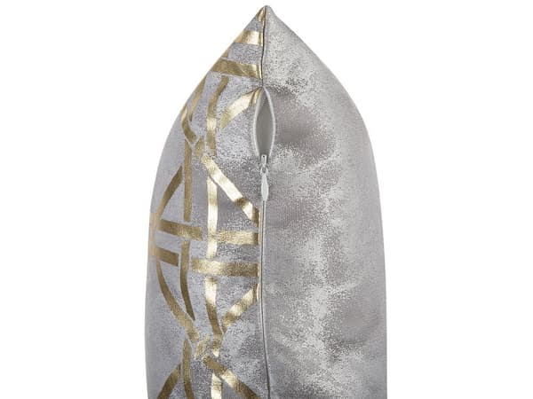 Koristetyyny harmaa polyesteri 45 x 45 cm geometrinen kuvio 2 kpl setti vetoketjulla neliö moderni tyyli