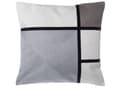 Pikkukuva 5 / 8: Koristetyyny harmaa puuvilla geometrinen kuvio 45 x 45 cm neliö 2 kpl setti