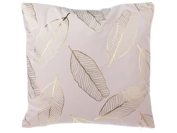 Koristetyyny vaaleanpunainen 45 x 45 cm sametti päällinen 2 kpl setti kulta kasvikuviolla neliö