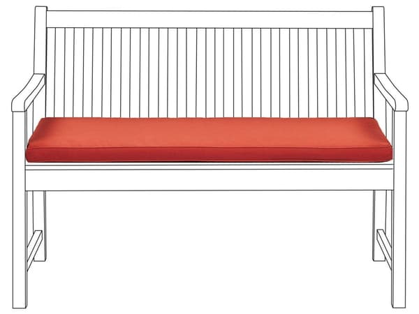 Puutarhapenkin pehmuste tummanpunainen 112 x 54 x 5 cm polyesteri UV-kestävä nauhat moderni