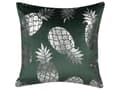 Miniatyrbillede 4 af 6: Sæt med 2 Pyntepuder Grøn Ananas Mønster 45 x 45 cm Folietryk Glamour Dekoration Tilbehør