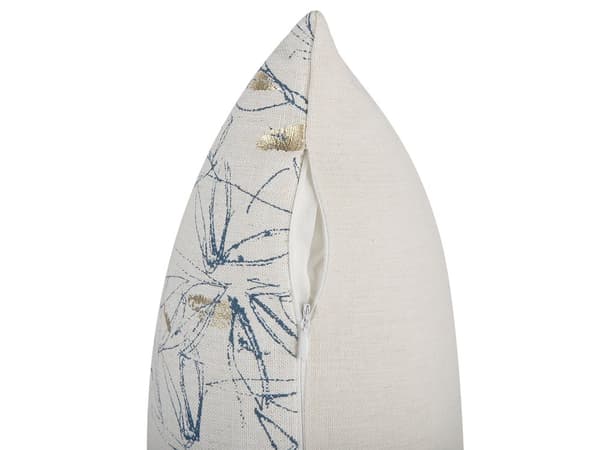 Sæt med 2 Pyntepuder Beige Blomstermønster 45 x 45 cm Blomstermotiv Dekorationstilbehør