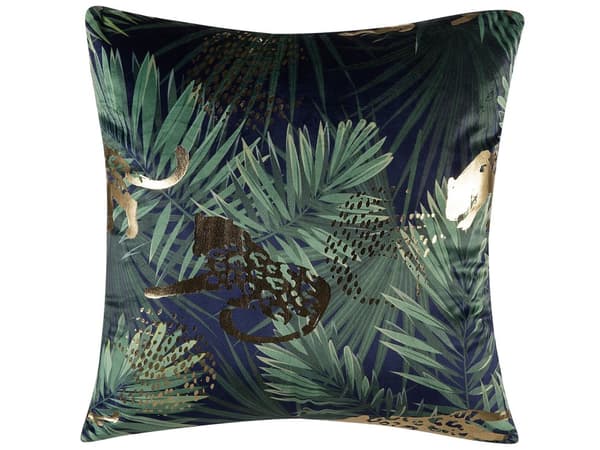Sæt med 2 Pyntepuder Grøn Velour Palmeblad Blomstermønster 45 x 45 cm Moderne Dekorationstilbehør