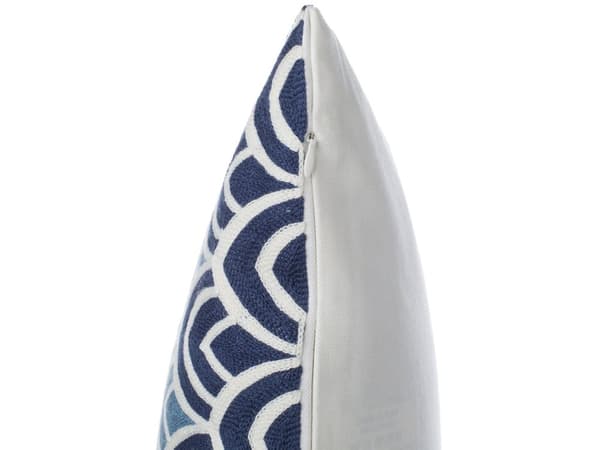 Sæt med 2 dekorative pyntepuder hvid og Blå bomuld med polyester fyld 45 x 45 cm Havfrue Skala mønster Moderne Glam Dekor tilbehør