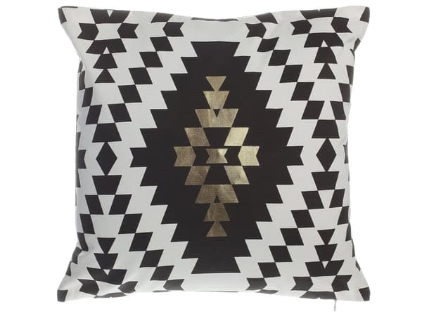 Sæt med 2 Dekorative Puder Sort Hvidt Diamantmønster 45 x 45 cm Geometrisk Print Glamourøs Moderne Stil Tilbehør