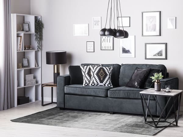 Sæt med 2 Dekorative Puder Sort Hvidt Diamantmønster 45 x 45 cm Geometrisk Print Glamourøs Moderne Stil Tilbehør