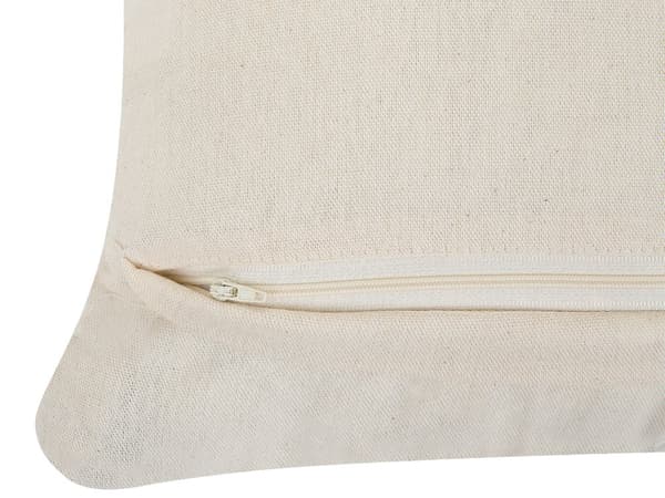 Pyntepuder Beige Bomuld Sæt 45 x 45 cm Små Firkantede Mønstret Sofapuder til Stuen Håndlavet Macrame Reb Flet Boho Retro Tilbehør Soveværelse