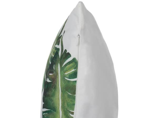 Pyntepuder Hvid Grøn Bomuld og Polyester 45 x 45 cm Små Firkantede Bladmønster Puder til Sofa og Sengen i Moderne Retro Soveværelse Stue Dekor