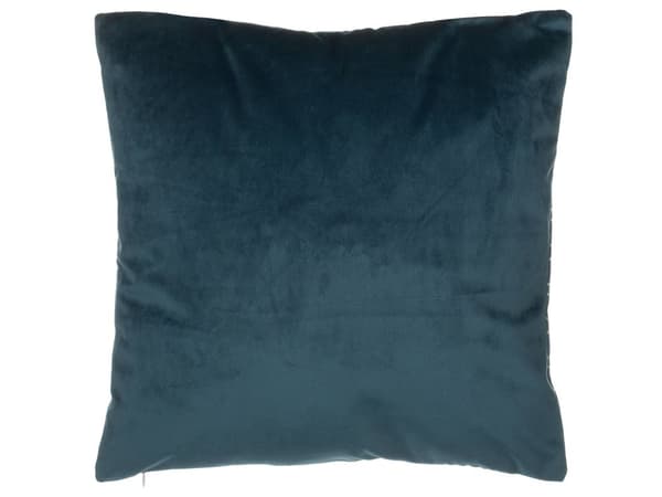 Pyntepuder Blå Guld Velour Sæt 45 x 45 cm Små Firkantede Sofapuder Blomster Mønster Blad Motiv Dekor Tilbehør Stue Soveværelse Seng Dekor