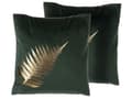Miniatyrbillede 1 af 9: Pyntepuder Grøn Guld Velour og Polyester 45 x 45 cm Dekorative Små Firkantede Mønstret Sofapuder Blad Tryk Tilbehør Soveværelse Puder til Seng